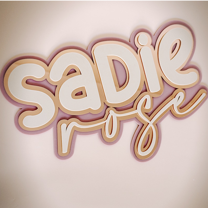 3D Triple Layer Name Plaque | Kids Name Plaque