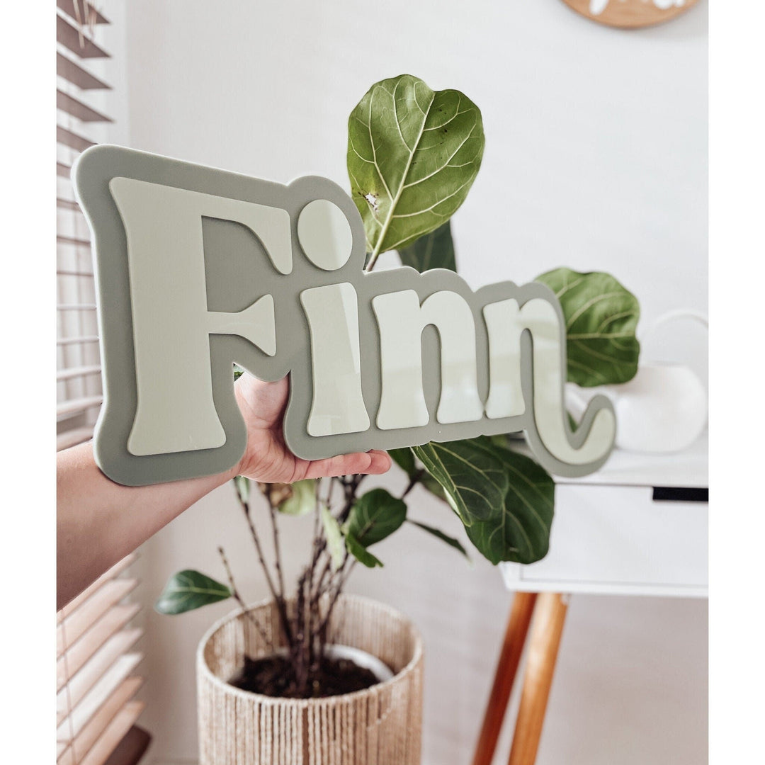 Kids name plaque | Retro Name Plaque | Kids name sign