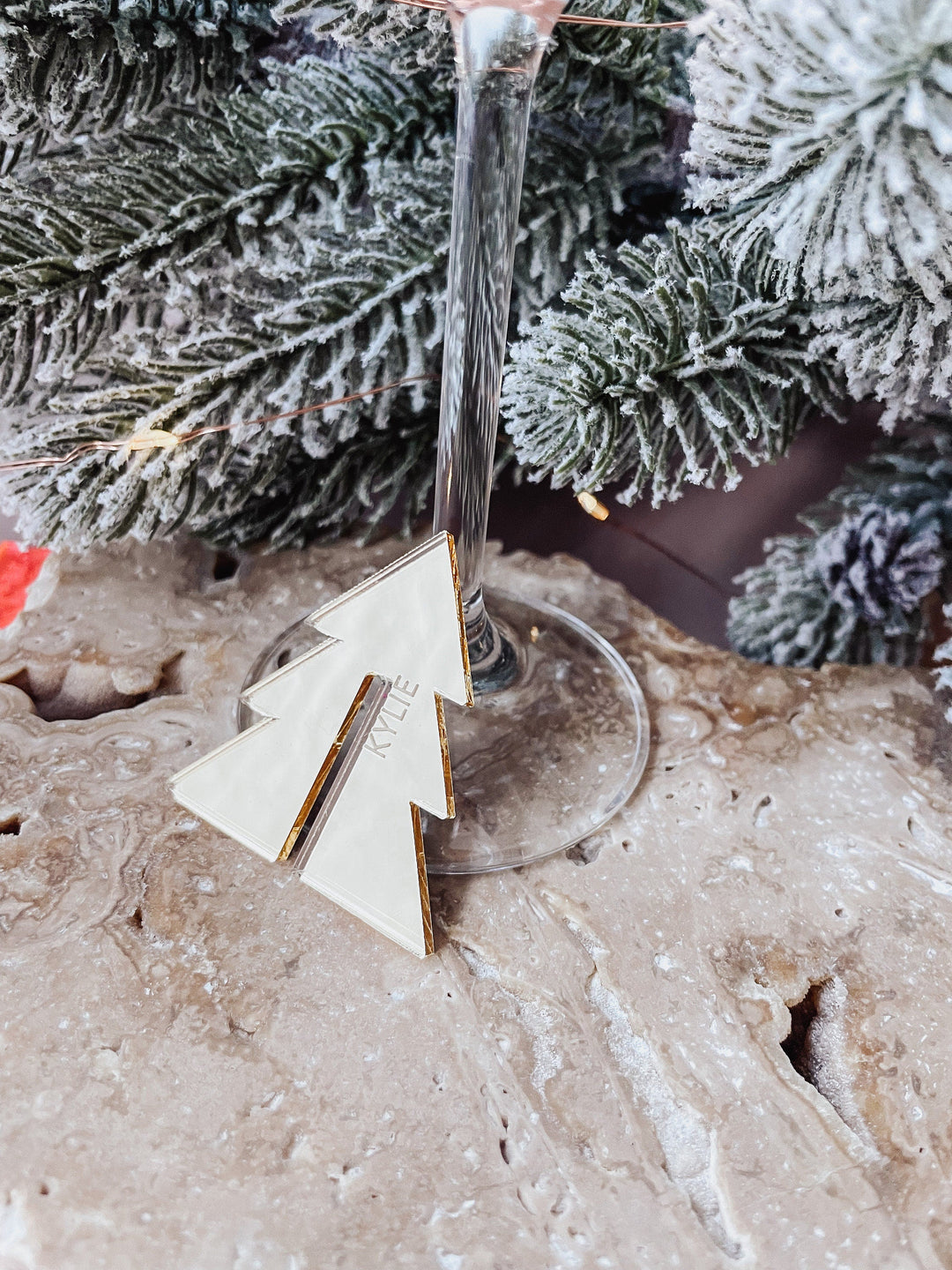 Stemless Drink tags || Christmas Tree tags || Christmas Drink tag