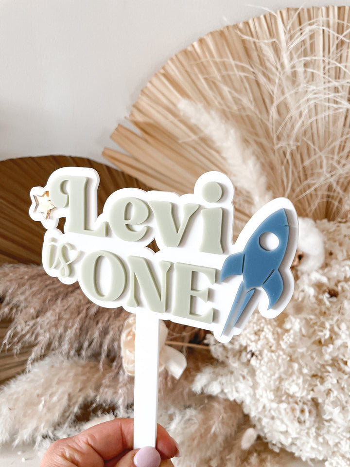 First Lap Cake Topper | Cake Topper | Space theme Cake Topper
