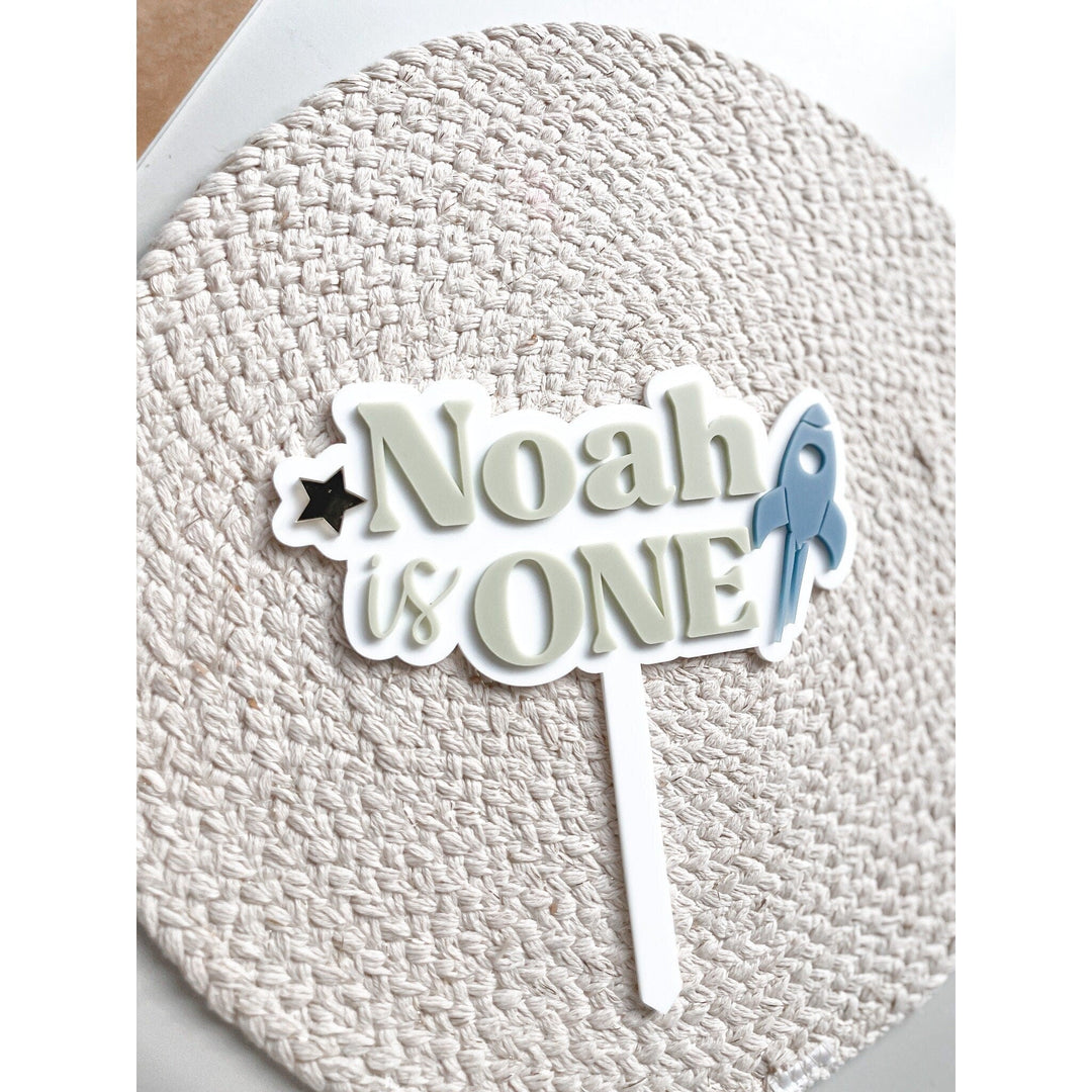 First Lap Cake Topper | Cake Topper | Space theme Cake Topper