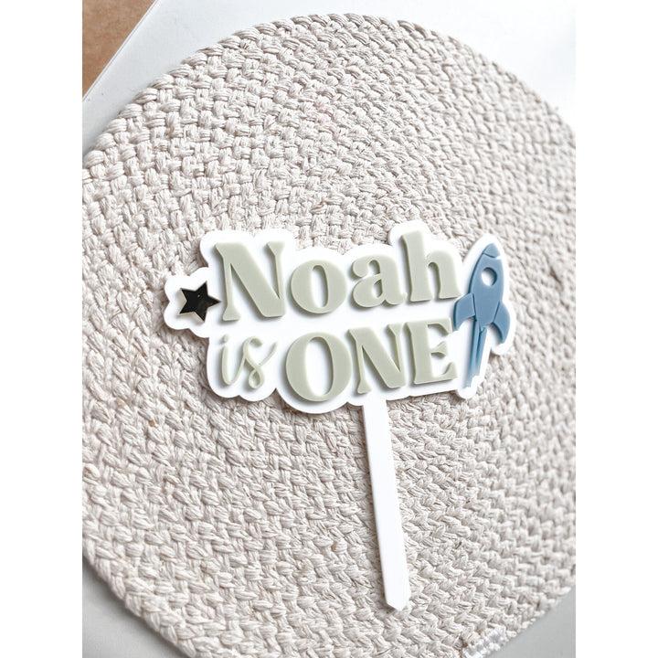 First Lap Cake Topper | Cake Topper | Space theme Cake Topper