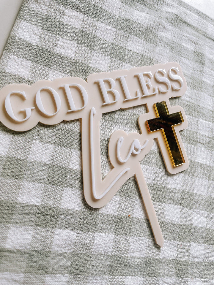 God Bless Cake Topper | Christening Cake topper | Baptism Cake