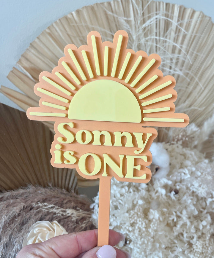 Layered Acrylic Cake Topper | Personalised Cake Topper | Here comes the sun