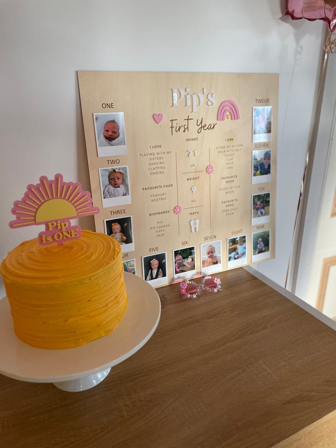 Layered Acrylic Cake Topper | Personalised Cake Topper | Here comes the sun