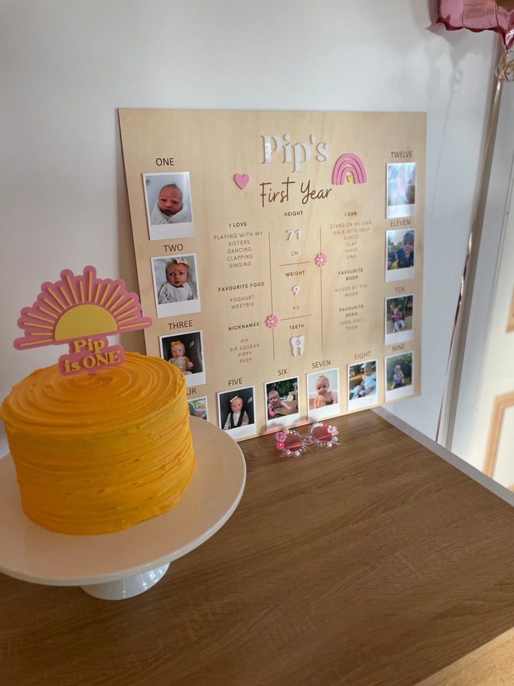 Layered Acrylic Cake Topper | Personalised Cake Topper | Here comes the sun