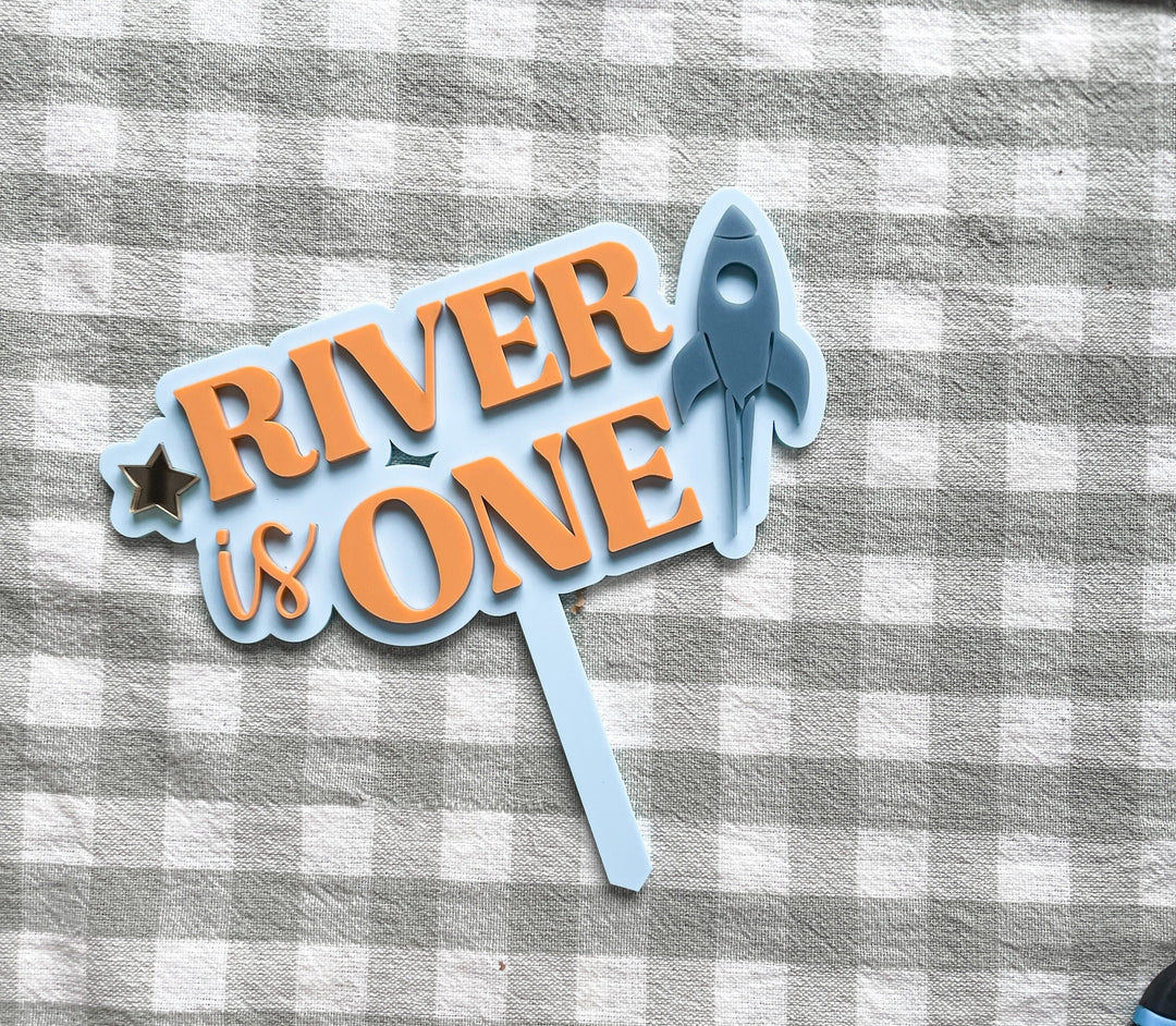 First Lap Cake Topper | Cake Topper | Space theme Cake Topper