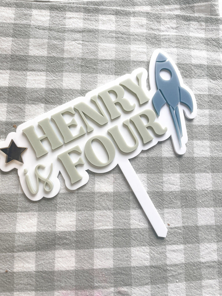 First Lap Cake Topper | Cake Topper | Space theme Cake Topper