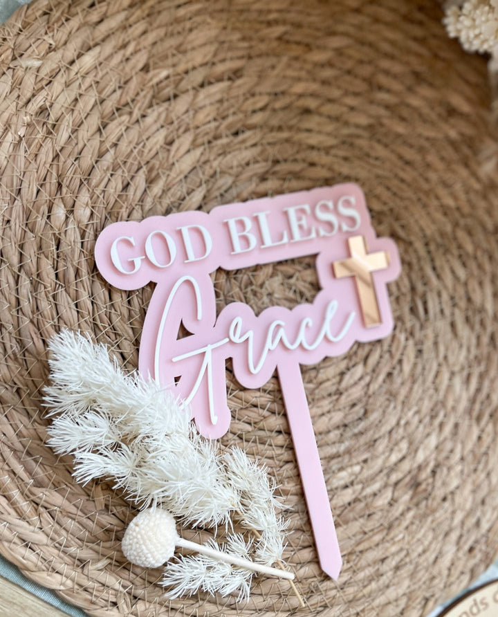 God Bless Cake Topper | Christening Cake topper | Baptism Cake