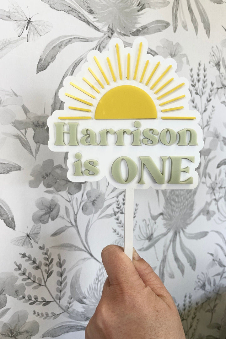 Layered Acrylic Cake Topper | Personalised Cake Topper | Here comes the sun