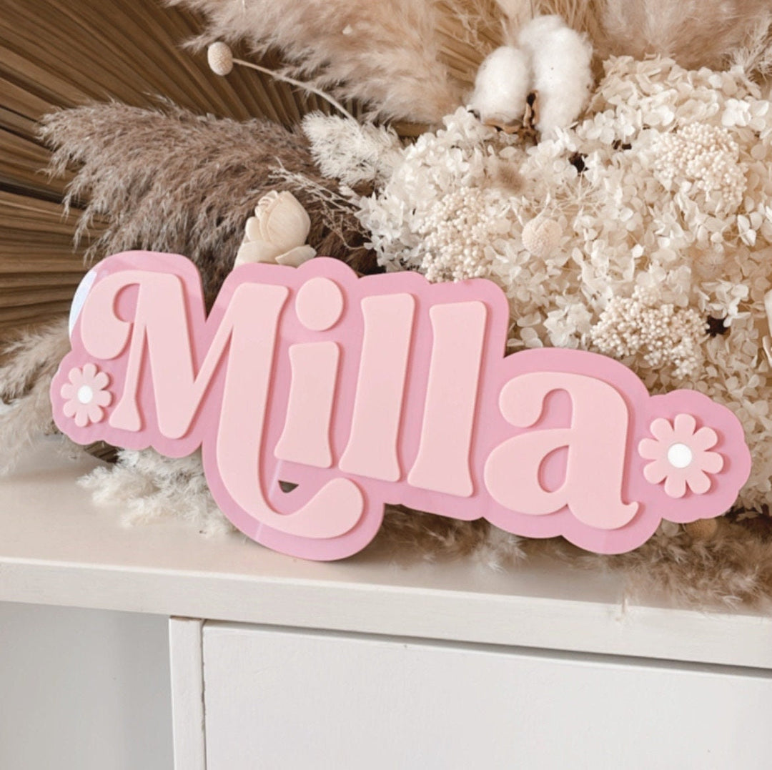 Kids name plaque | Daisy Name Plaque | Acrylic name sign