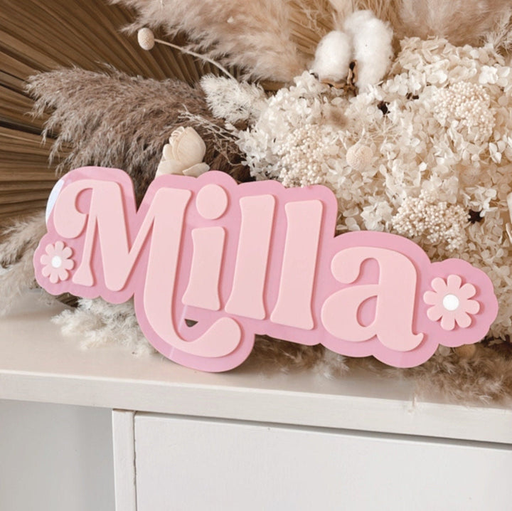 Kids name plaque | Daisy Name Plaque | Acrylic name sign