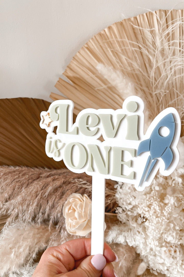 First Lap Cake Topper | Cake Topper | Space theme Cake Topper