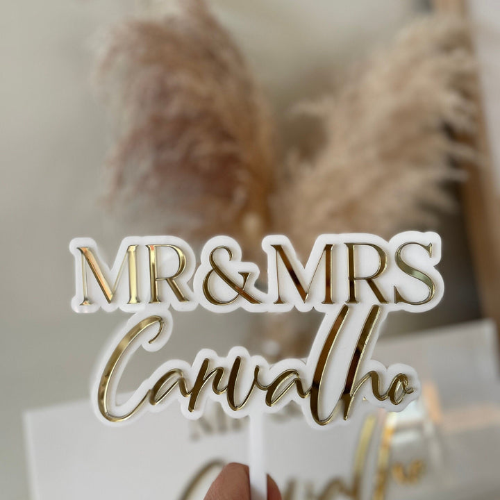 Mr and Mrs Cake Topper | Wedding Cake Topper