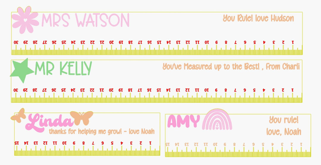 Personalised Wooden Rulers | Teacher Gifts