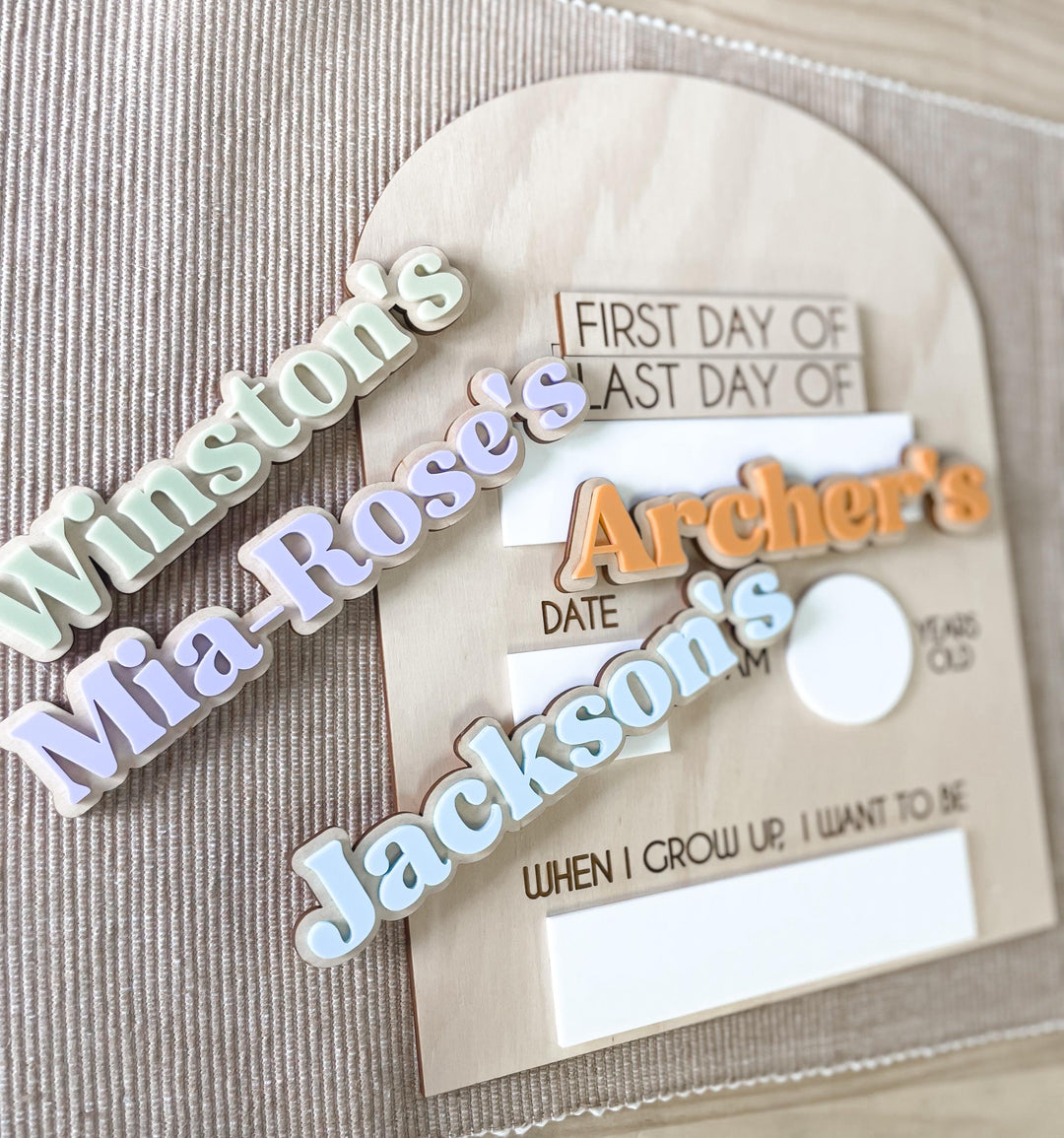 Name Plaque add ons | First day of