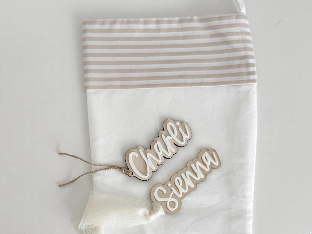 Wooden Tags | Personalised Tags | Santa stocking Tags
