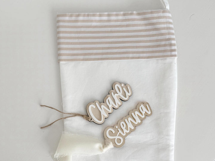 Wooden Tags | Personalised Tags | Santa stocking Tags
