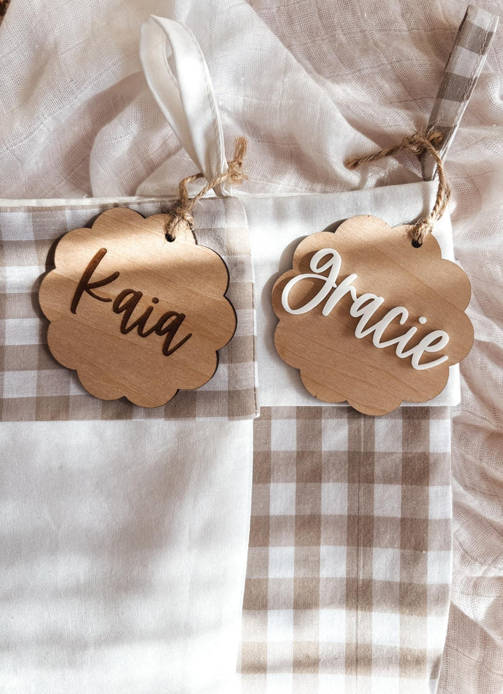 Wooden Tags | Personalised Tags | Santa stocking Tags
