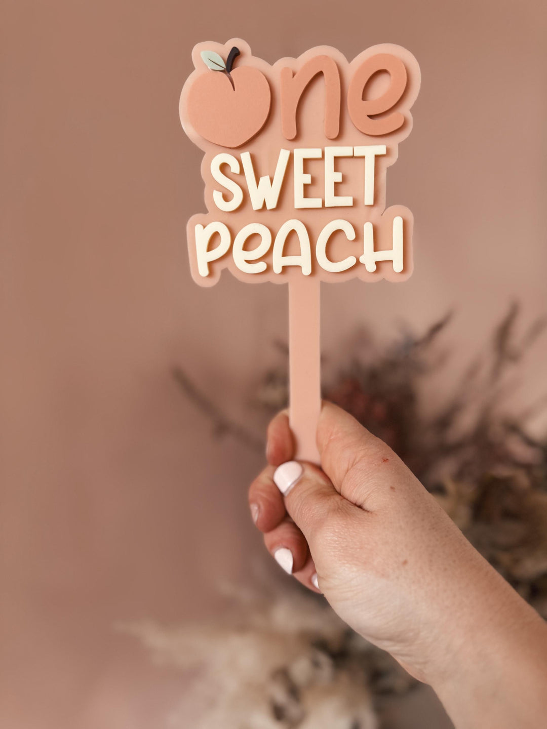 One Sweet Peach Cake Topper