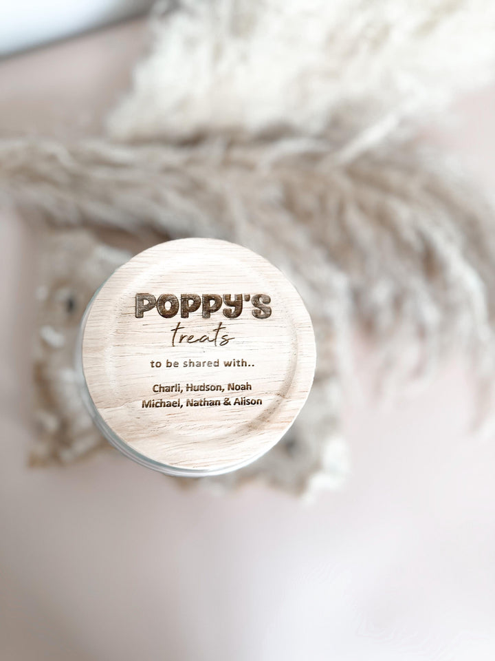 Personalised wooden Jar | Father's Day Treat Jars | Personalised Lolly Jar