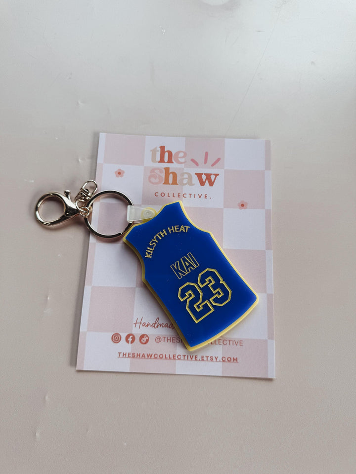 Personalised Basketball Team Keyring's | Custom Jersey Number Keyring