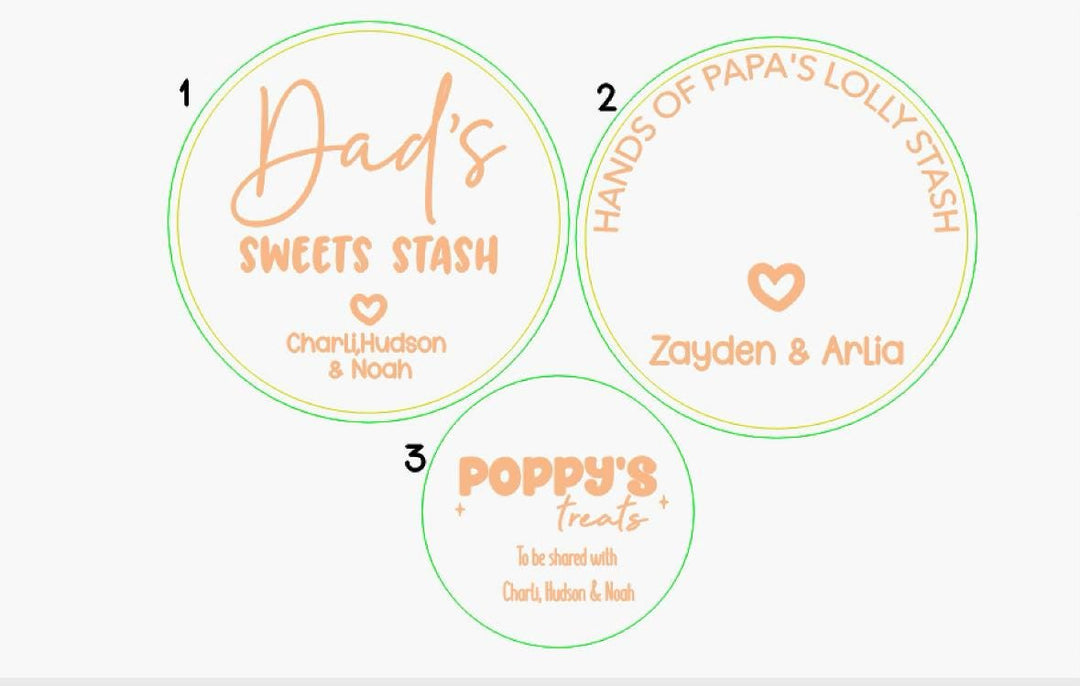 Personalised wooden Jar | Father's Day Treat Jars | Personalised Lolly Jar