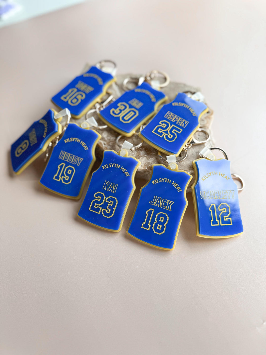 Personalised Basketball Team Keyring's | Custom Jersey Number Keyring