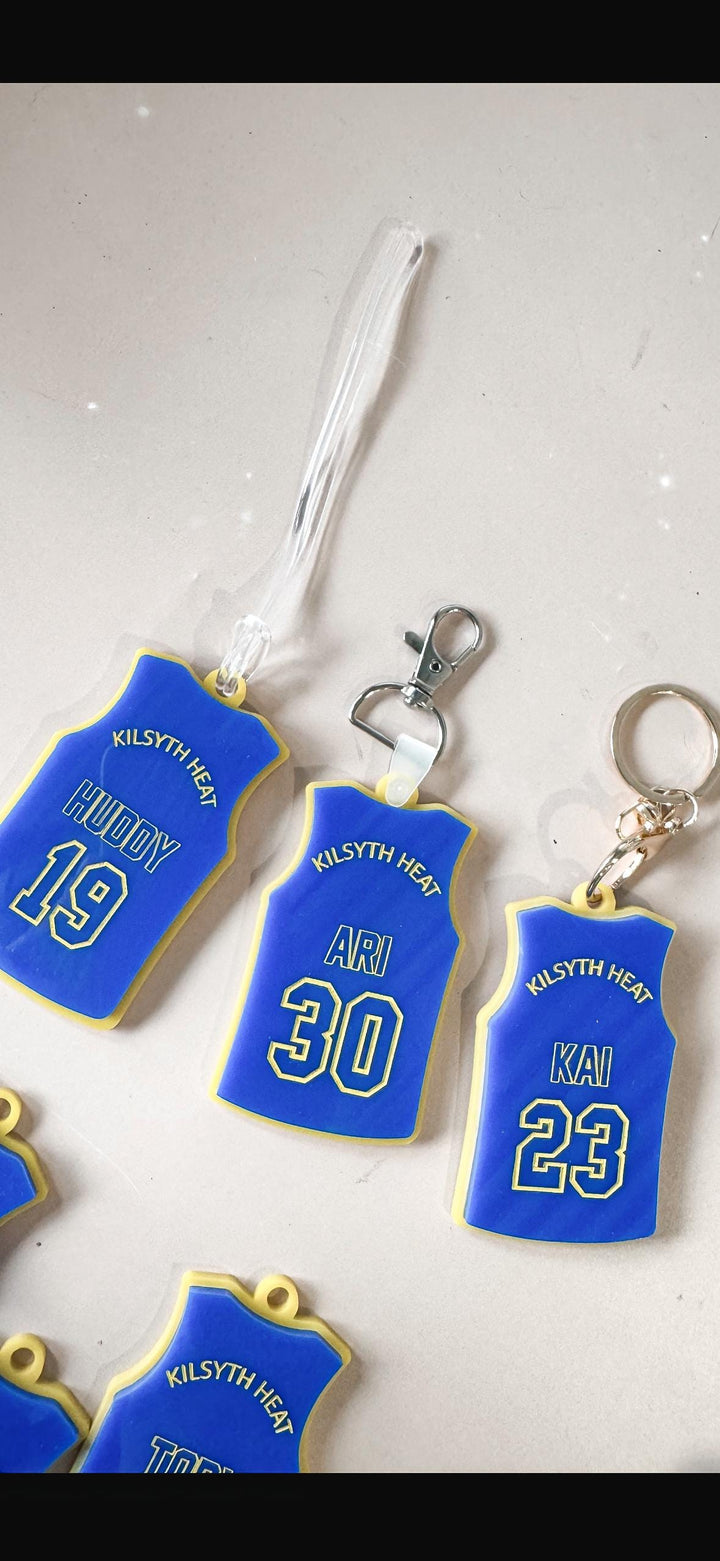 Personalised Basketball Team Keyring's | Custom Jersey Number Keyring