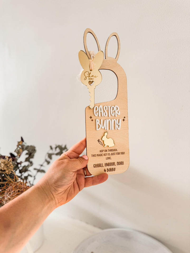 Easter Bunny Magic Key | Personalized Family Door Hanger Tradition
