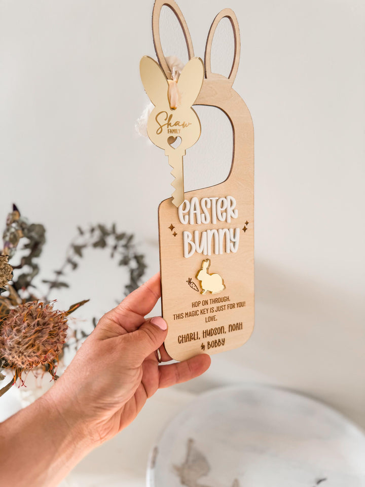 Easter Bunny Magic Key | Personalized Family Door Hanger Tradition