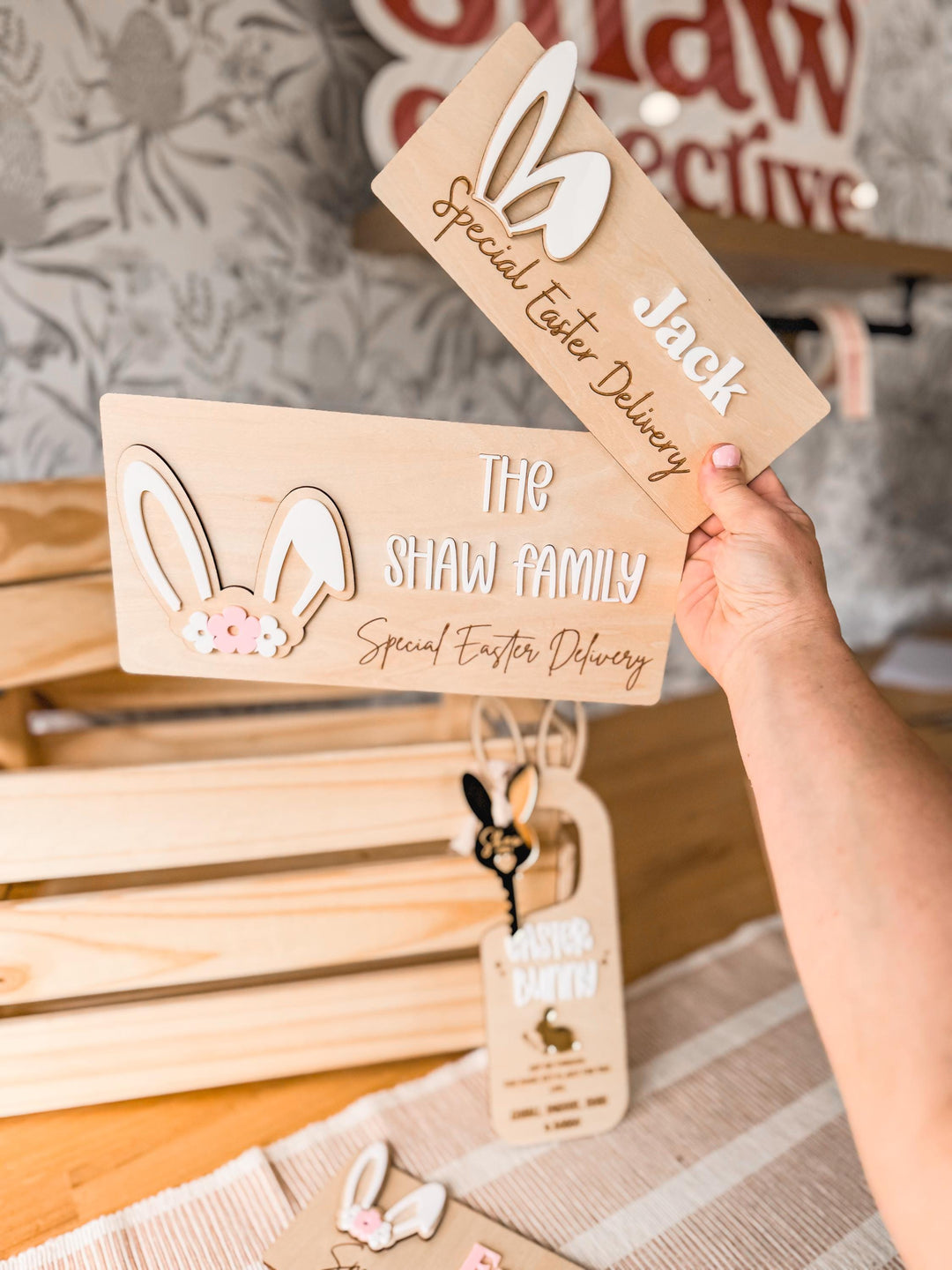Family Easter Crate | Personalised Easter Crate | Easter Bunny Family Basket | Easter Morning Crate | Large Easter Basket for Family