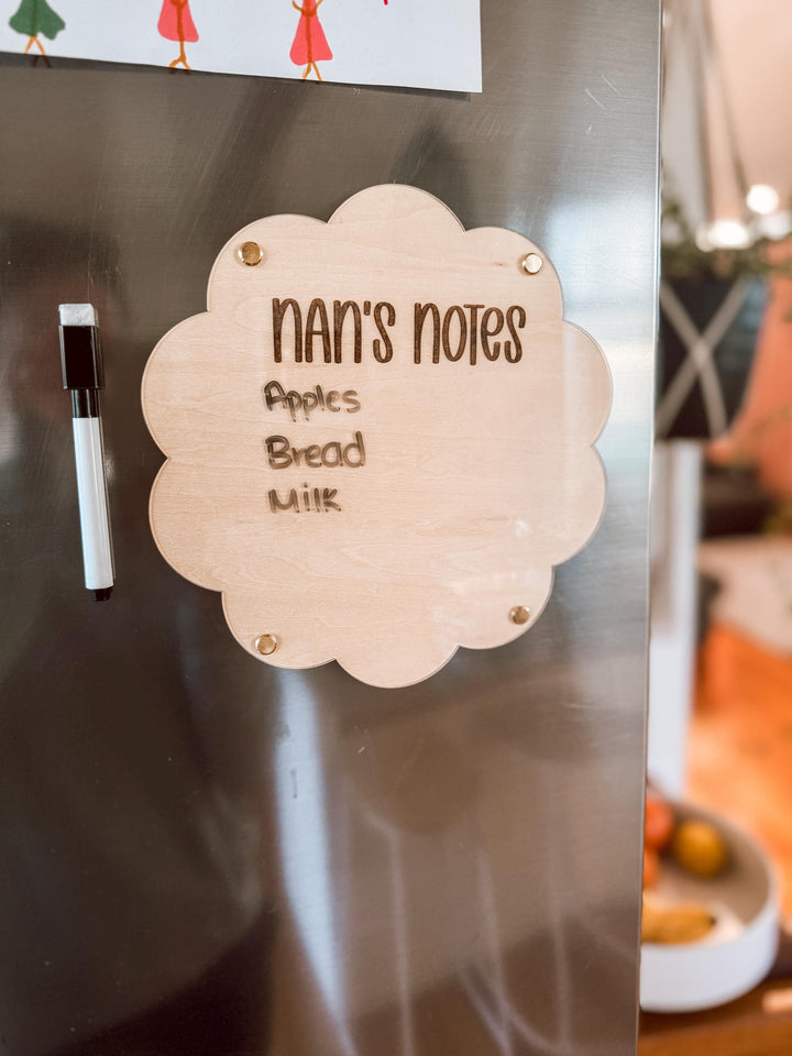 Magnetic Notes Board for Fridge | Personalised Nans Notes | Fridge Memo Board | Kitchen Reminder Board | Gift for Grandma