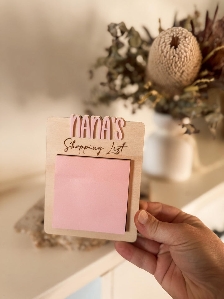 Nans Notes Sticky Note Holder | Personalised Notepad Holder | Gift for Nan Grandma | Desk Note Holder | Mothers Day Gift