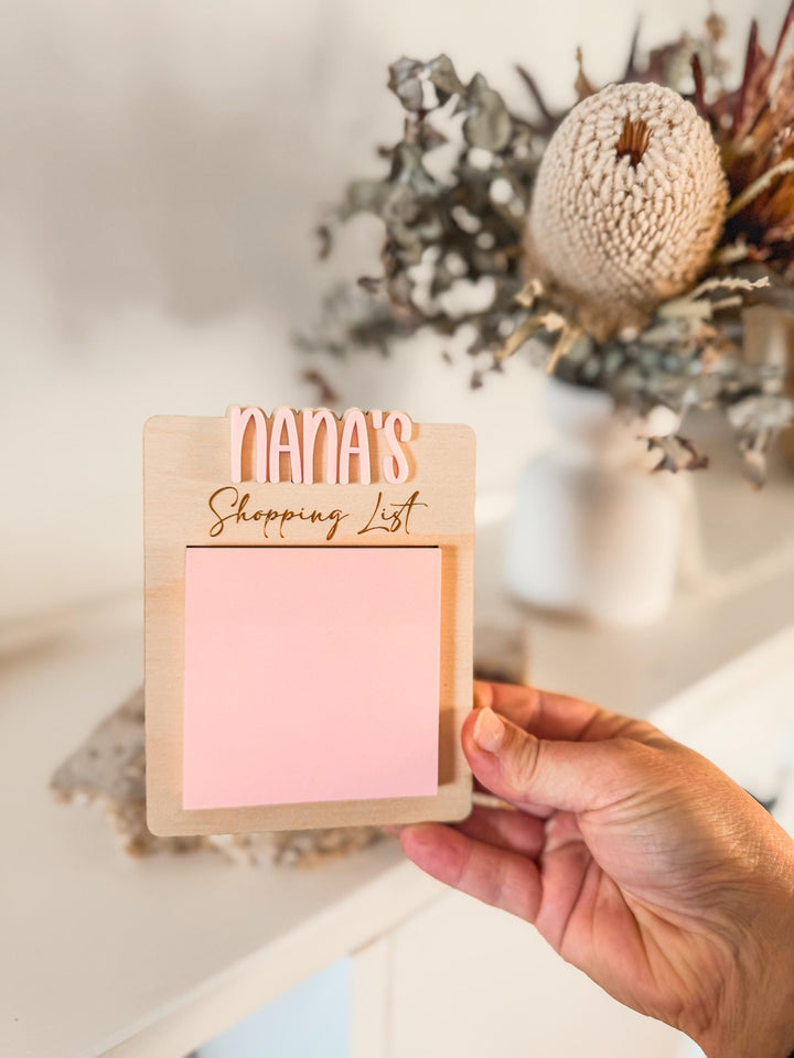 Nans Notes Sticky Note Holder | Personalised Notepad Holder | Gift for Nan Grandma | Desk Note Holder | Mothers Day Gift